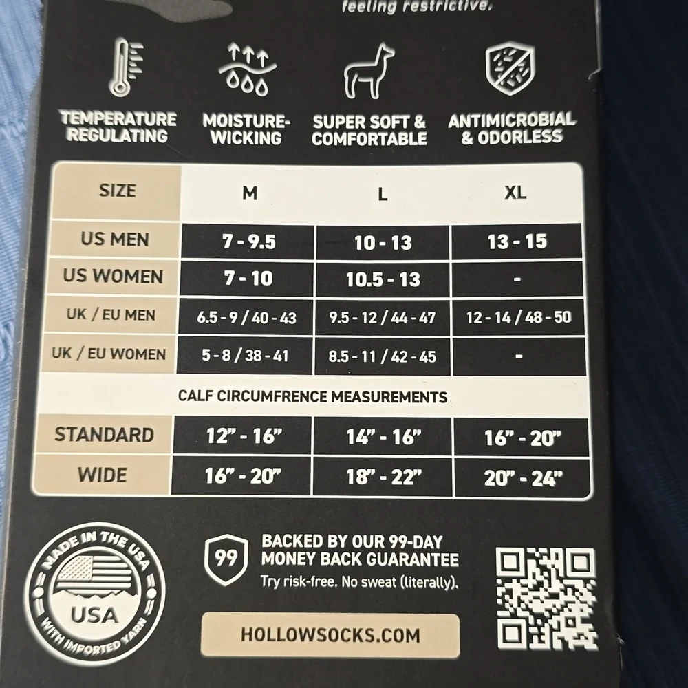 Hollow Performance Alpaca Socks Medium Compression - Nwt - M, L